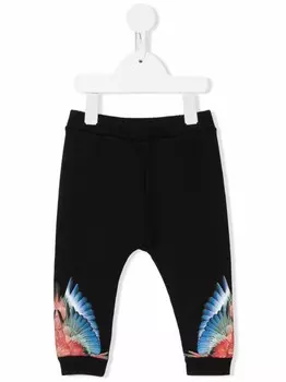 Marcelo Burlon County Of Milan Kids спортивные брюки с принтом Wings, черный