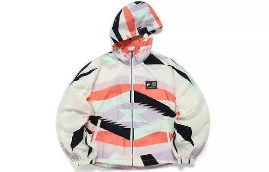 Marcelo Burlon X Marcelo Burlon Collaboration Collection Куртка женская камуфляжная на сером фоне Fila Fusion, цвет Camouflage on a gray background