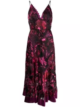 Marchesa Rosa бархатное платье-комбинация Niobe, черный