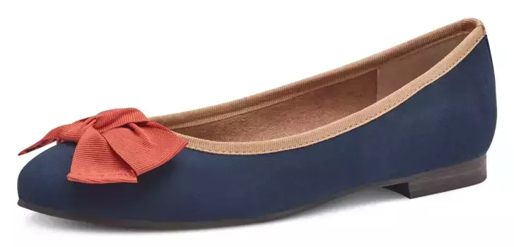 MARCO TOZZI балетки, балетки, туфли на плоской подошве, праздничная одежда с красивым декоративным бантом, синий