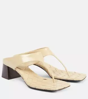 Марелла 45 кожаные сандалии-танкетки Bottega Veneta, Light Butterscotch