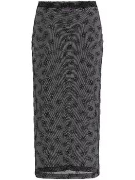 Margherita MACCAPANI полупрозрачная юбка с вышивкой, черный