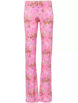 Margherita Maccapani расклешенные брюки Jaz с цветочным принтом, розовый