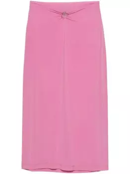 Margherita MACCAPANI юбка миди с цветочной аппликацией, розовый