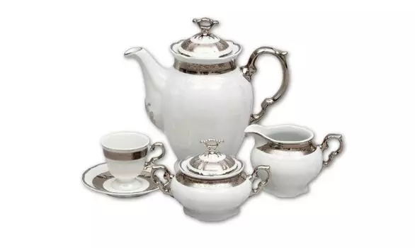 Мари Луиза, кофейный сервиз, платина, тунец, 15 шт Thun 1794