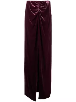Maria Lucia Hohan бархатная юбка макси Nia, фиолетовый