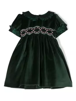 Mariella Ferrari бархатное платье с оборками, зеленый