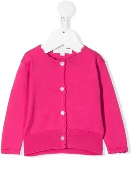 Mariella Ferrari кардиган тонкой вязки с фестонами, розовый