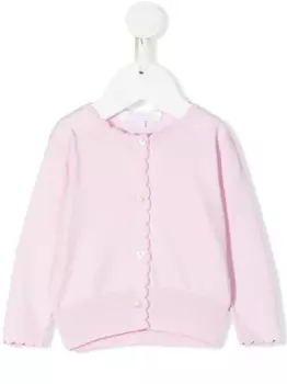 Mariella Ferrari кардиган тонкой вязки с фестонами, розовый