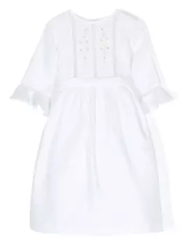 Mariella Ferrari платье с цветочной вышивкой, белый