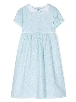 Mariella Ferrari платье с цветочным принтом и бантом, синий