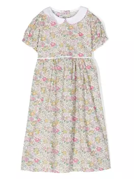 Mariella Ferrari платье с цветочным принтом и бантом, нейтральный цвет