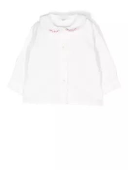 Mariella Ferrari рубашка с цветочной вышивкой, белый
