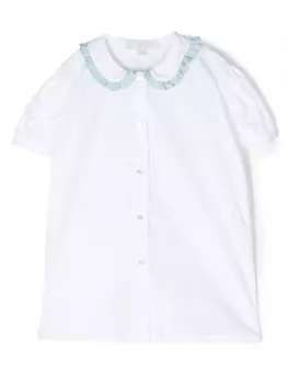 Mariella Ferrari топ с оборками и короткими рукавами, белый