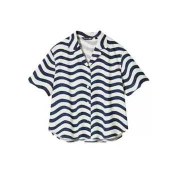 Marimekko Co-brand Shirt Women's Navy Uniqlo