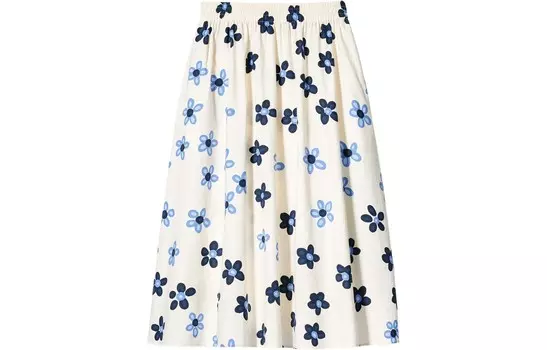 Marimekko Cobrand Casual Long Skirt Women's Off White Uniqlo