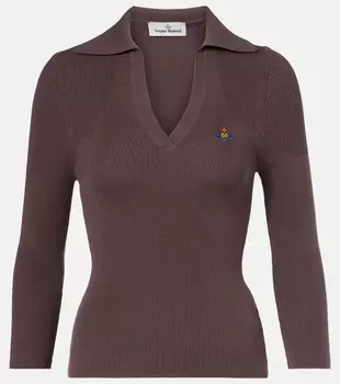 Марина хлопковая и кашемировая поло свитер Vivienne Westwood, Aw25-Truffle