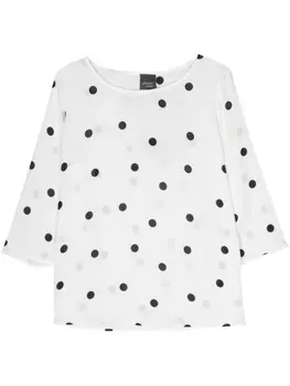 Marina Rinaldi блузка в горох, белый