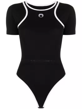 Marine Serre боди с логотипом, черный