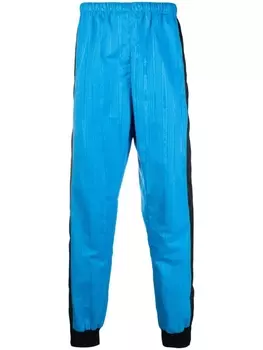 Marine Serre брюки в стиле колор-блок с эластичным поясом, синий