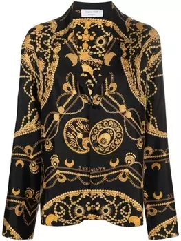 Marine Serre chain-print silk shirt, черный
