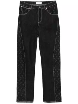 Marine Serre деним с принтом полумесяца, черный