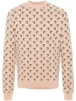 Marine Serre джемпер с принтом Crescent Moon, нейтральный цвет