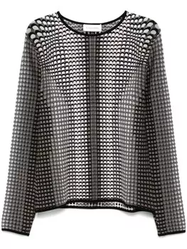 Marine Serre джемпер с жаккардовым логотипом, серый