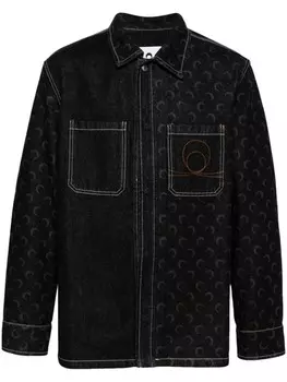 Marine Serre джинсовая куртка с принтом Moon, черный