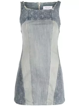 Marine Serre джинсовое платье мини Regenerated, синий