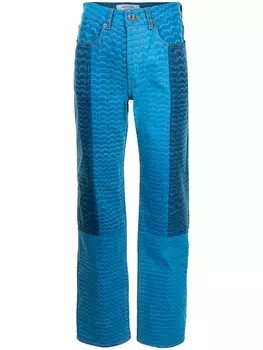 Marine Serre джинсы Moon Fish Skin со вставками, синий