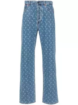 Marine Serre джинсы Moon Laser прямого кроя, синий