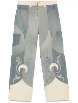 Marine Serre джинсы со вставками, синий