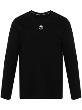 Marine Serre футболка Crescent Moon с длинными рукавами, черный