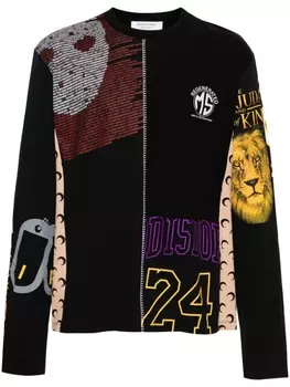 Marine Serre футболка Regenerated, черный