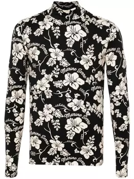 Marine Serre футболка с логотипом, черный