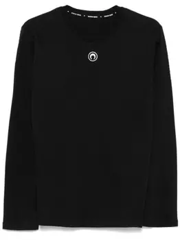 Marine Serre футболка с логотипом, черный