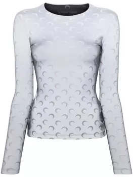 Marine Serre футболка с принтом Crescent Moon, серый