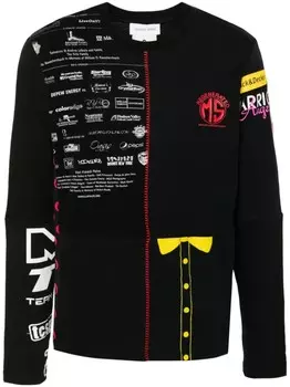 Marine Serre футболка Upcycled, черный