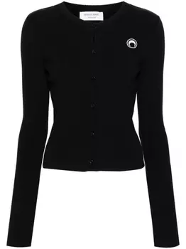 Marine Serre кардиган с вышивкой Crescent Moon, черный
