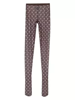 Marine Serre колготки с принтом Moon, коричневый
