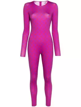 Marine Serre комбинезон с узором Moonogram, фиолетовый