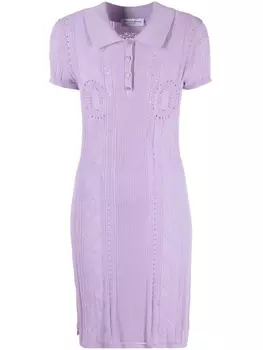 Marine Serre кружевное платье, фиолетовый