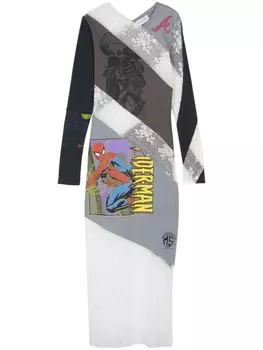 Marine Serre кружевное платье-футболка, серый