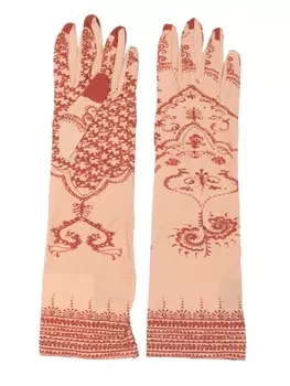 Marine Serre перчатки Regenerated с принтом Henna, нейтральный цвет