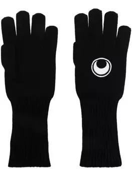 Marine Serre перчатки с логотипом «луна», черный