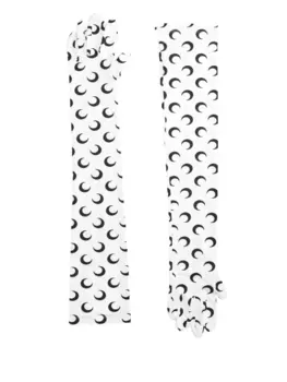 Marine Serre перчатки с принтом Moon, белый