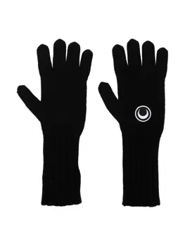 Marine Serre перчатки с узором Crescent Moon, черный