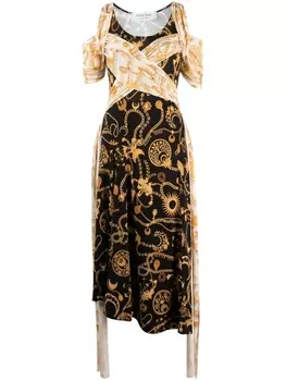 Marine Serre платье миди Nuisette с драпировкой, нейтральный цвет