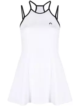 Marine Serre платье мини с логотипом, белый